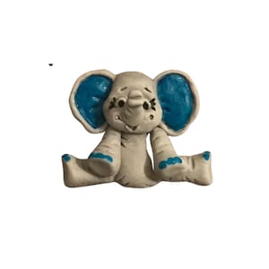 Handcrafted 3D Edible Fondant &quot;Baby Elle&quot; Elephant Cake and Cupcake Topper - Safari Theme - Perfect for Birthdays and Special Occasions