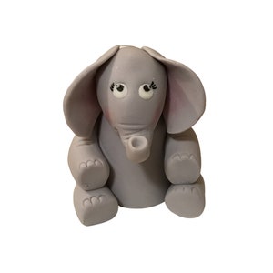 Handcrafted 3D Edible Fondant &quot;Eli the Gentle Giant&quot; Elephant Cake and Cupcake Topper - Perfect for Birthdays and Special Occasions