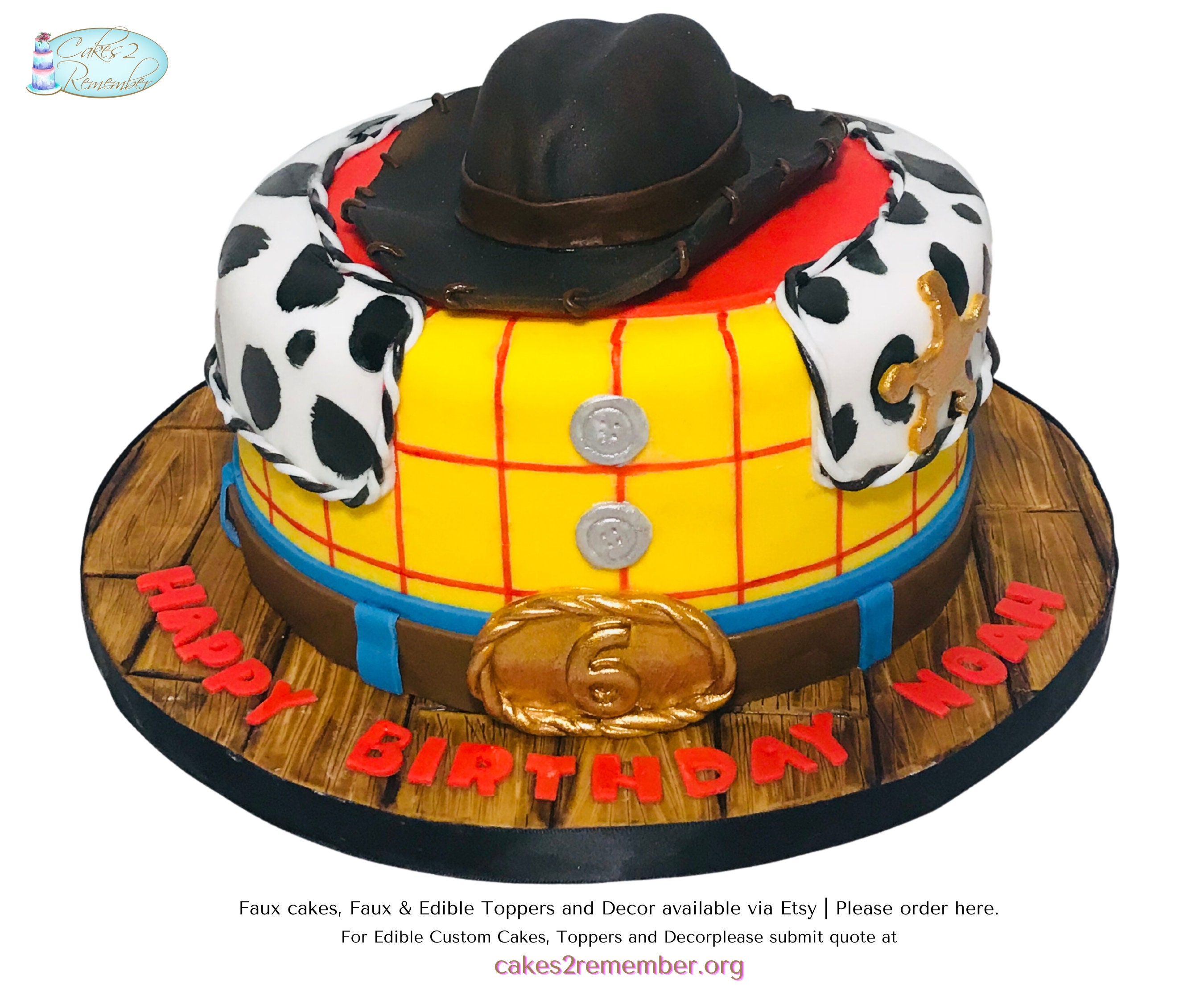 Custom Toy Story Woody Themed Faux Cake Fake Birthday Cake for Party Cake Display Fake Cake Foam Cake Photo Shoot Prop