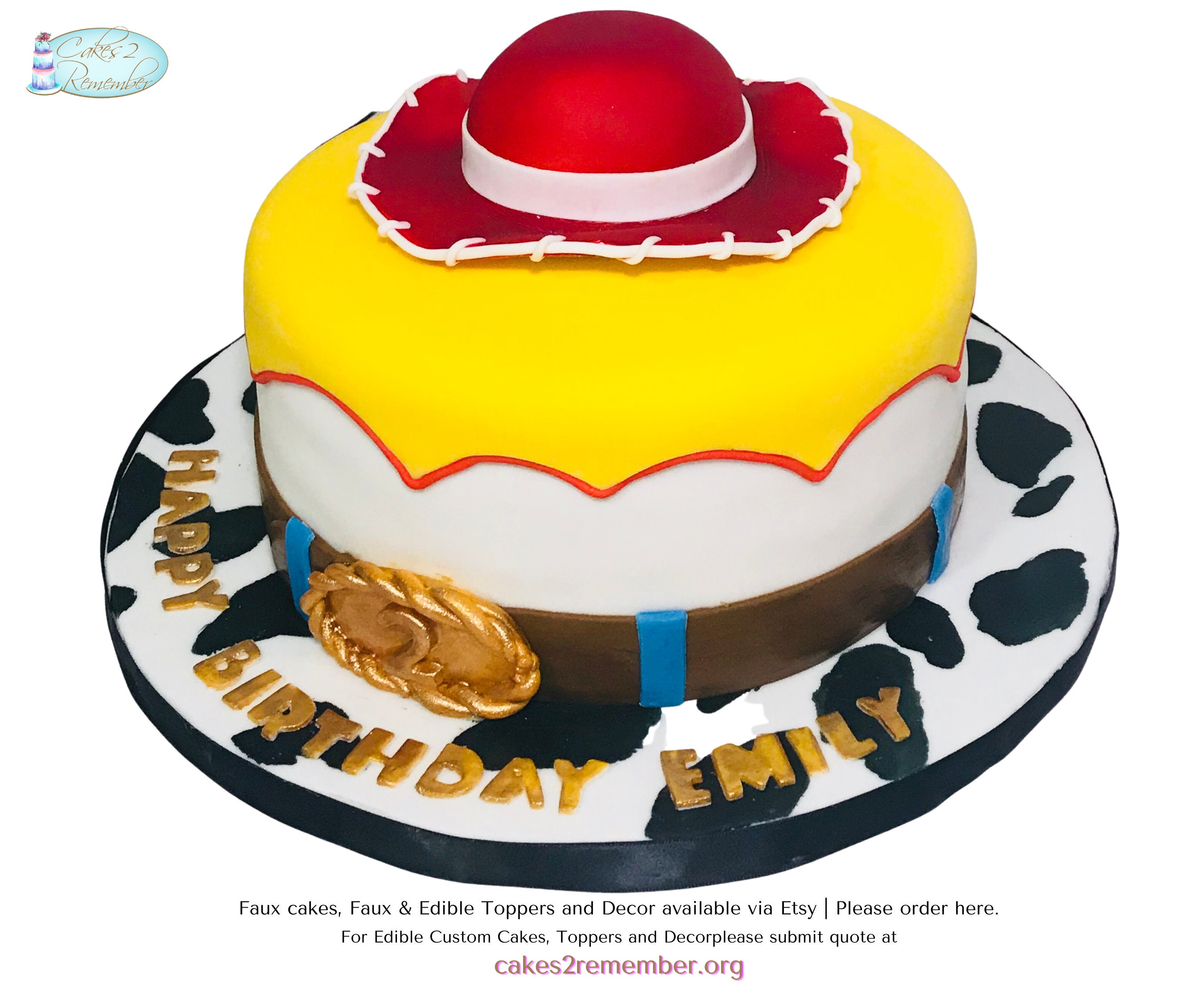 Custom Toy Story Jessie Themed Faux Cake Fake Birthday Cake for Party Cake Display Fake Cake Foam Cake Photo Shoot Prop