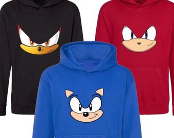 Sonic Shadow Knuckles Face Boys Hooded Tops Kids Hoodie Costume Jumper Age 5-13 Christmas Gift