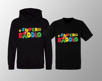 New Super Daddio Kids Hoodie Or T-shirt Super Daddio Fathers day Gift