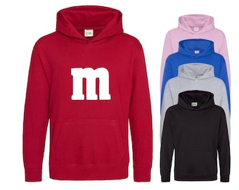 New M&M Kids Hoodie Unisex Costume Unisex Funny Top Novelty Gift