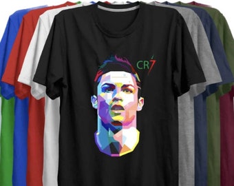 New CR7 Rainbow Effect Kids T-shirt Unisex Football Soccer Cristiano Ronaldo GOAT Gift