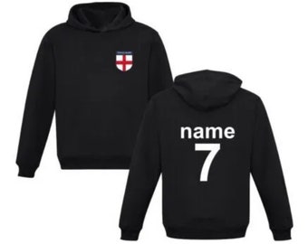 England Football Personalised Kids Unisex Hoodie Name Gift