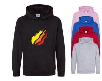 New Coloured Flames Hoodie Kids Unisex Youtuber Merch Gift