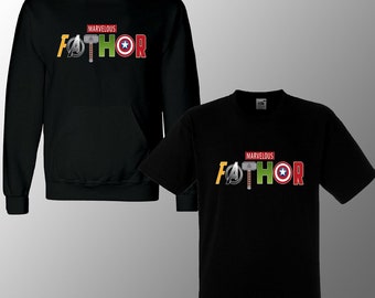 Kids Marvelous Fathor T-Shirt Or Hoodie Superhero Unisex Father's Day Gift