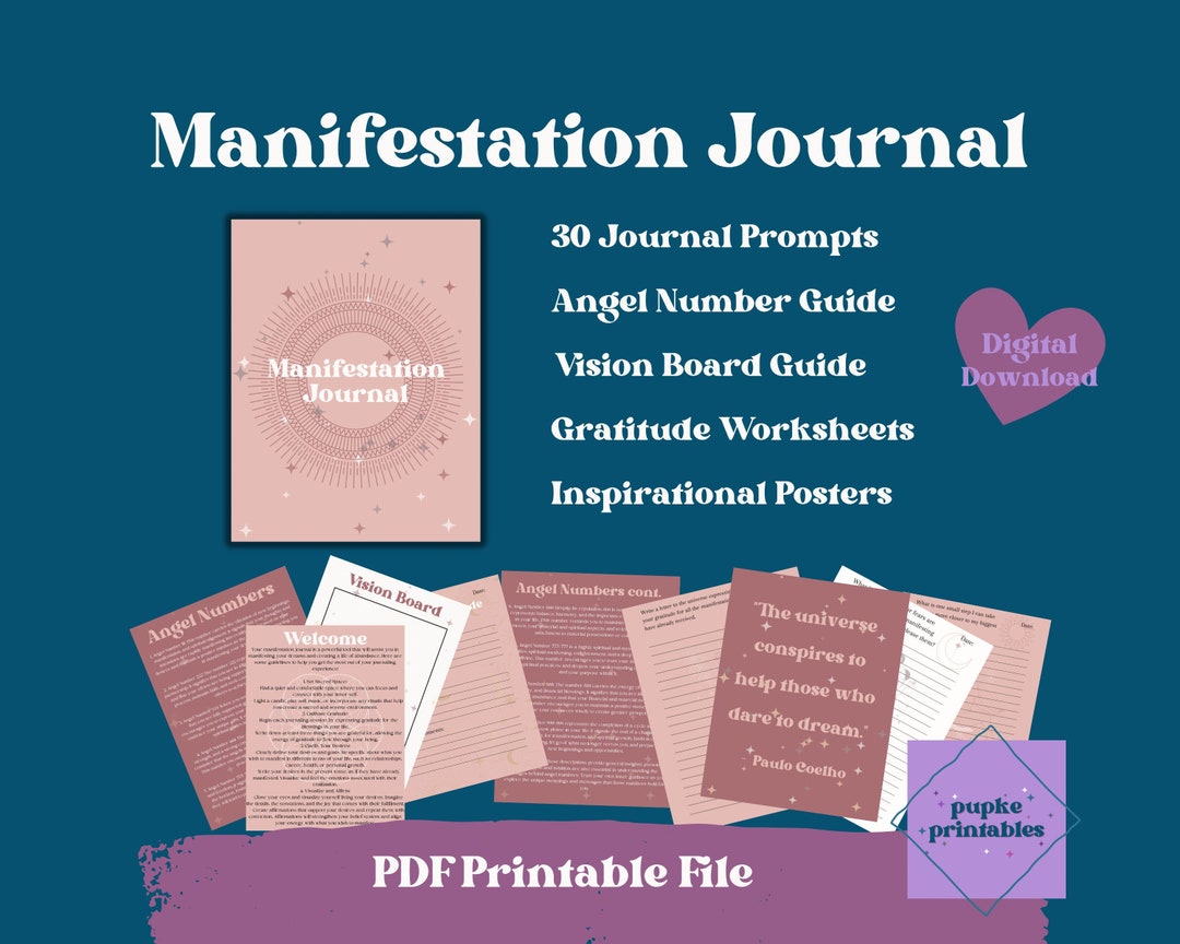 Manifestation Journal, 30 Day Law of Attraction Journal, Gratitude, and ...
