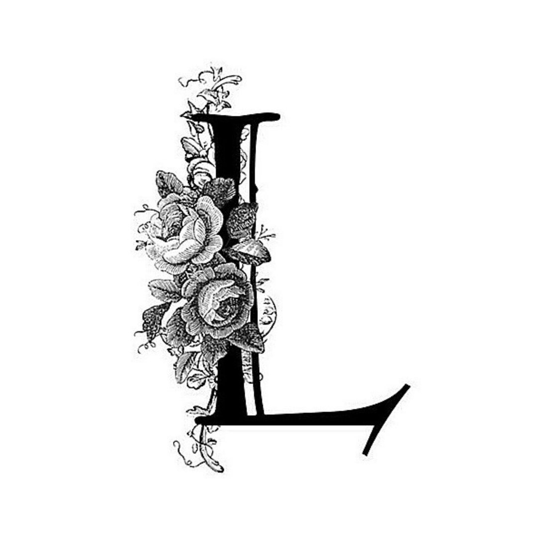 Monogram Drawing/artwork of Letter L Wall Decor wall Hanging Etsy