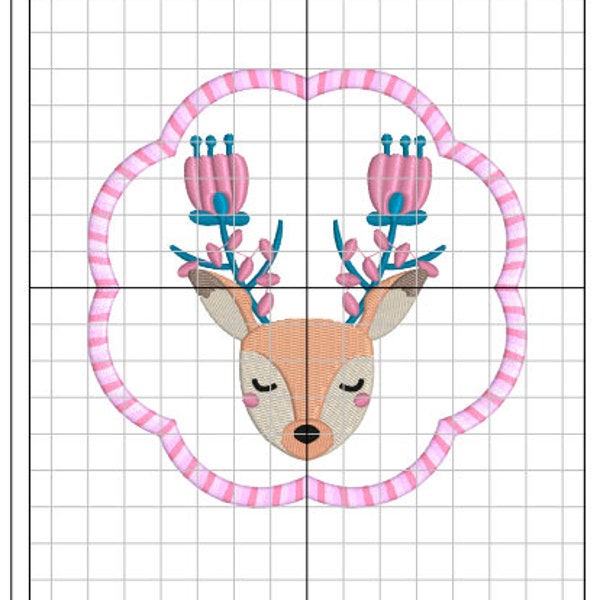 Set of 4 Christmas coaster machine embroidery design, Christmas deer embroidery design, noel table deco. Christmas cocktail napkin