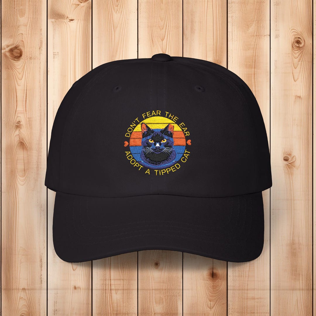 Embroidered Tipped Cat Hat | Rescue TNR Cat Mom/dad Cap - Etsy