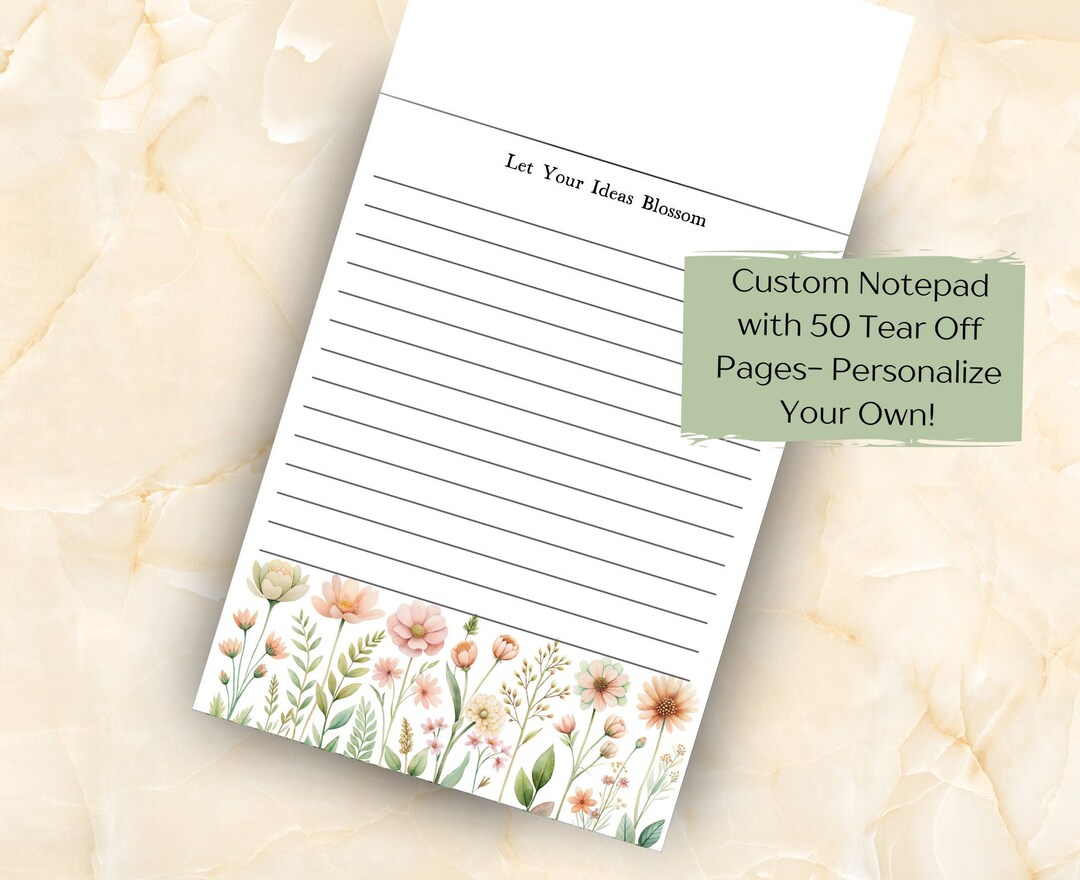 Personalized Notepad With Name Custom Office Gift Elegant Custom ...