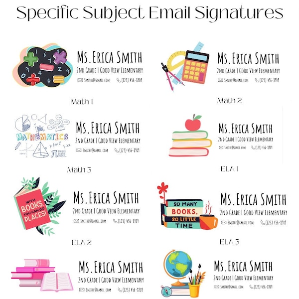 Customized Email Signatures (Specific Subject)