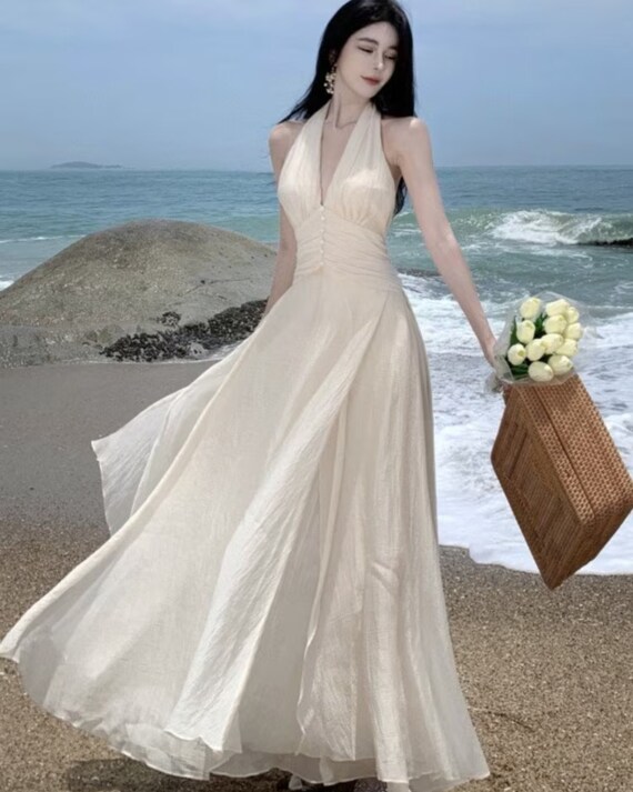 White beach formal dress cheap