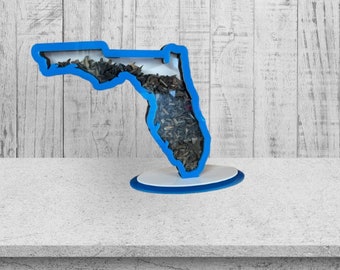 State of Florida Custom Shark Tooth Shadow Box – Display Your Treasures!