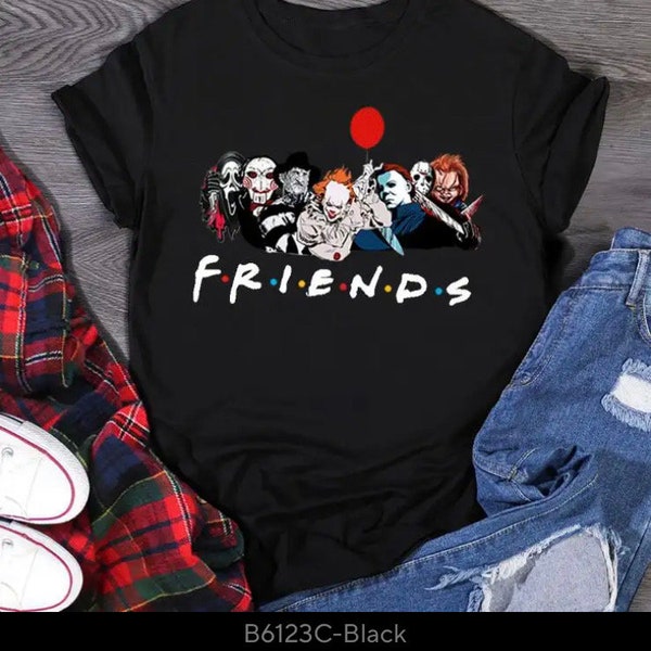 Friends T Shirt Best Stephen King Horror Characters Printed Cartoon Womenand men Fashion Tops Oversized Tee