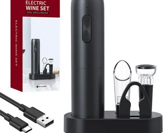 Electric Wine Bottle Opener Automatic Red Wine Corkscrew Rechargeable Wine Opener with Charging Base Wine Tools Kitchen