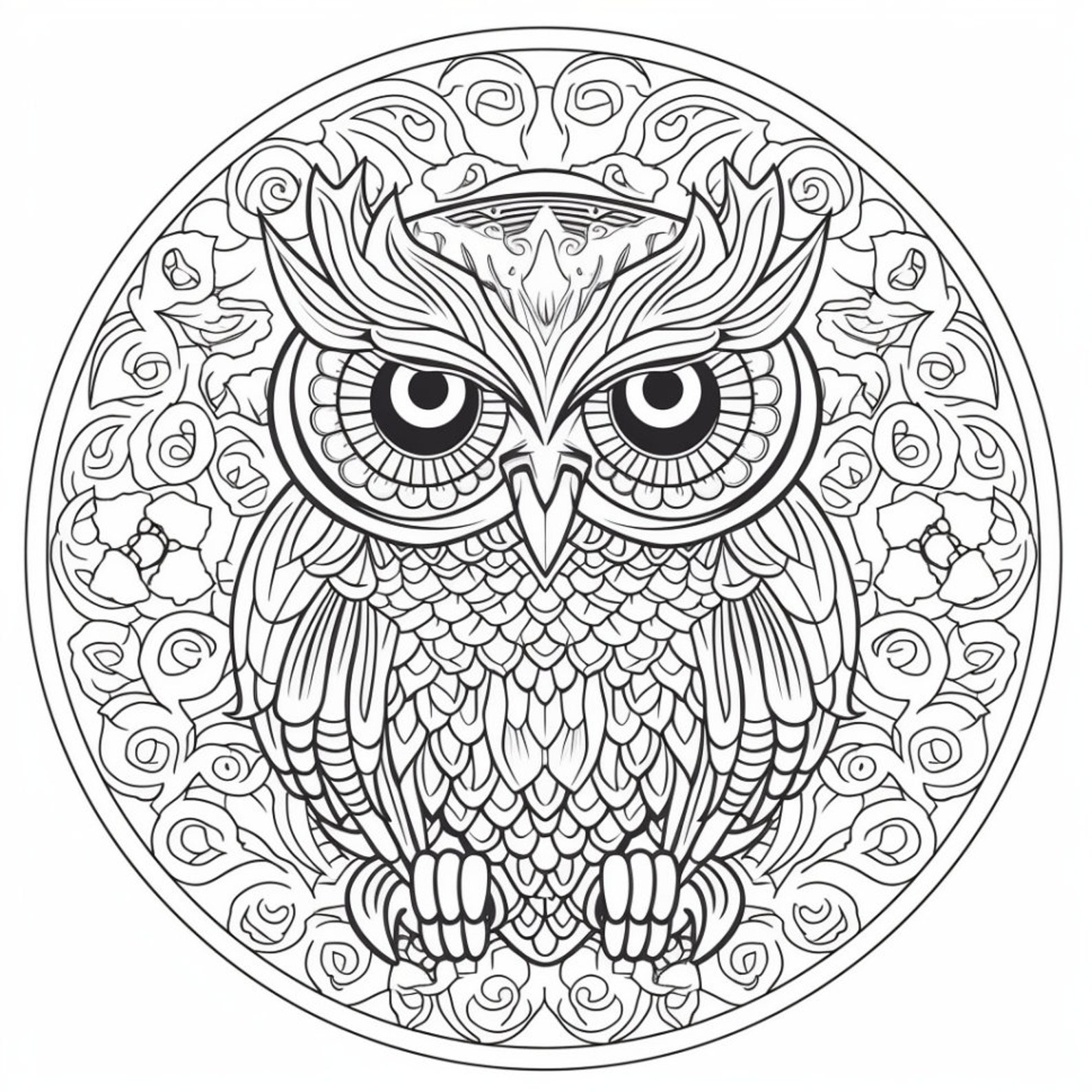 20 Owl Coloring Pages, Adult and Kids Coloring Pages, Coloring Book