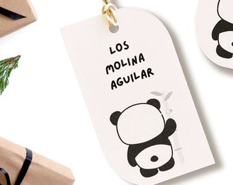Personalized Panda Gift Hang Tag | Birthday gift tags- Gift Labels