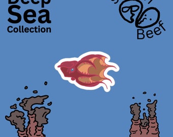 Adesivo Vampire Squid 3"x3" / Collezione Deep Sea