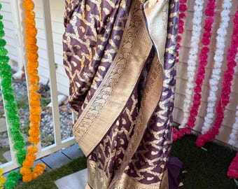 Pure Katan Silk Banarasi Handloom Saree with Jaal – Indian Wedding & Festive Wear