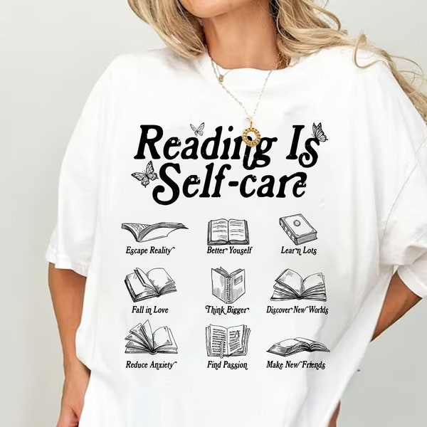 Lire, c'est prendre soin de soi - Téléchargement instantané au format PNG, Santé mentale livresque, Livre par jour, png rétro, En savoir plus Amoureux des livres, Rat de bibliothèque romantique, Chemise de lecteur