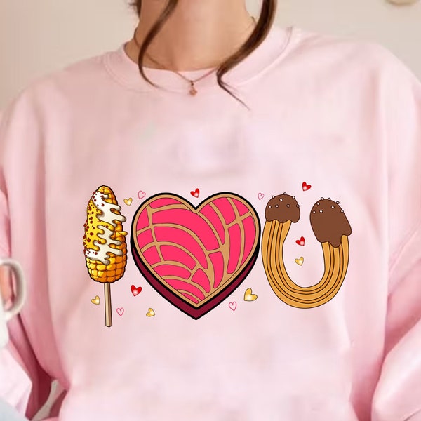 I Love U Conchas Elotes Churros PNG Instand Download, Happy Valentine’s Day PNG, Mexican Valentine PNG,Mexican Bread Png,Valentine Gifts Png