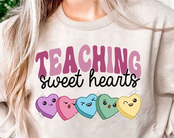 Teaching Sweethearts PNG Instand Download, Teacher Valentine, Valentines Shirt, Love PNG,Valentines Day PNG,Valentine Shirt,Retro Valentine