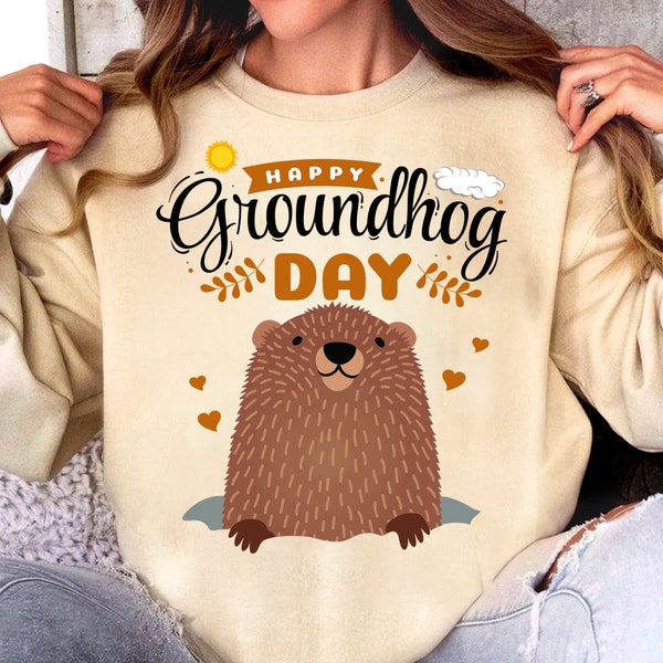 Happy Groundhog Day PNG Instand Download, Groundhog Days Gift, Funny Groundhog Tee, Animal Lover Gift, Woodchuck, Punxsutawney Phil