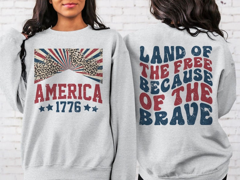 America Land Of The Free Because Of The Brave Png Instant Download, Fourth Of July Png, 4th Of July Png, Independence Day Png, America Png zdjęcie 1