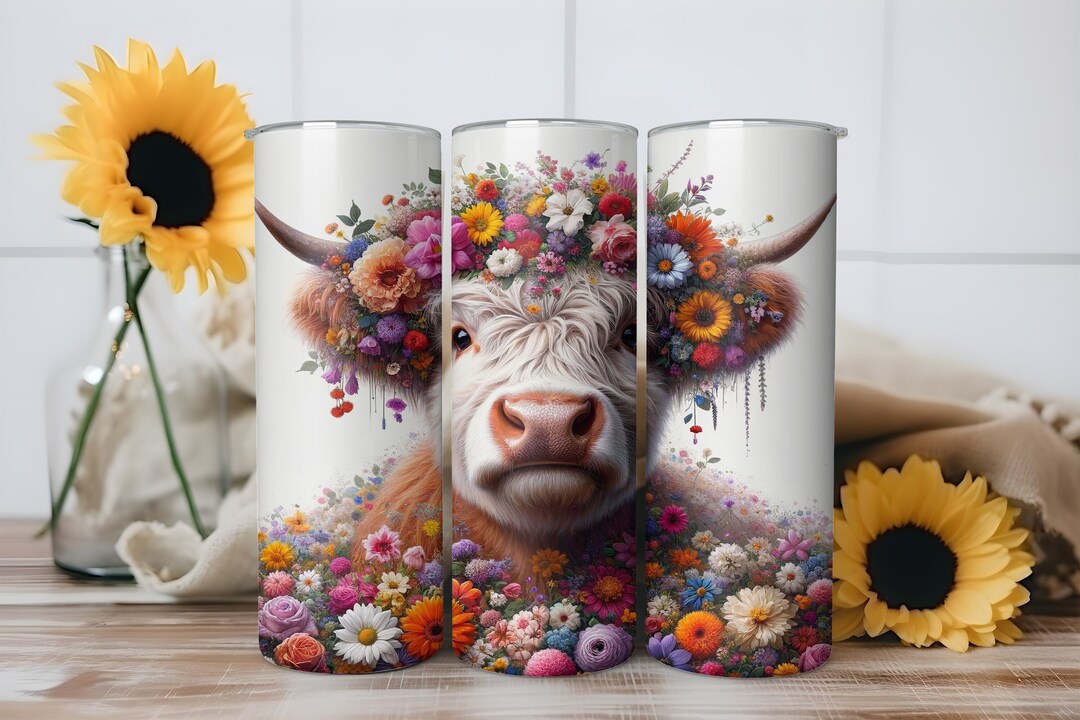 Highland Cow Tumbler Wrap Bundle 20oz Skinny & Straight Tumbler ...