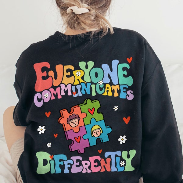 Everyone Communicate Differently Png, Autism Awareness Shirt, Special Education Png, Autism Support Png, Autism Png, Gift For Autism