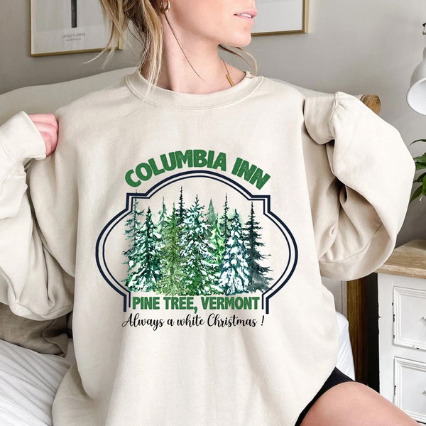 Columbia Inn Pine Tree Vermont PNG Clipart Instand Download, Americas Snow Playground, White Christmas Bing Crosby Shirt, Christmas Gift