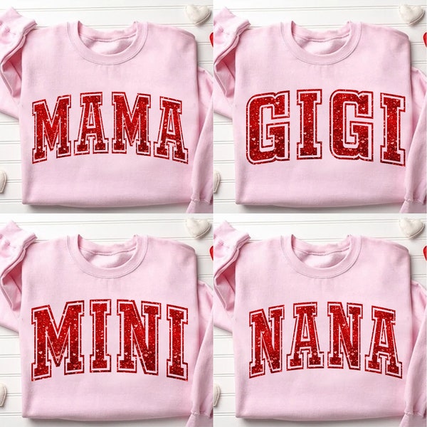 Mama Mini Matching Glitter Valentines Png Instand Download, Valentine Day Png, Retro Valentines Heart,mama And Mini,Matching Valentine Shirt