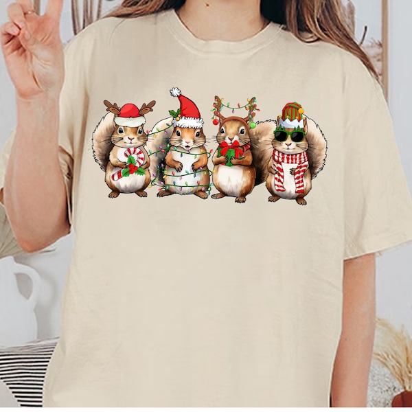 Squirrel Christmas Png, Squirrel Christmas Light Png, Funny Christmas Animals Png, Christmas Gifts, Christmas Png