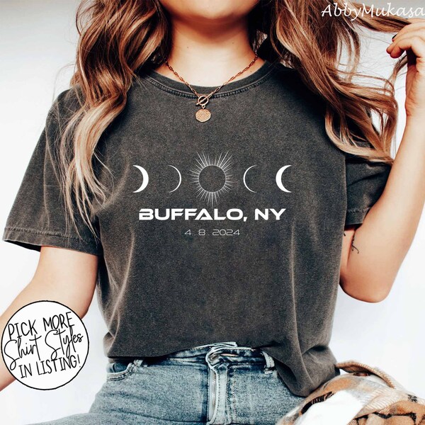 Total Solar Eclipse 2024 Shirt, Buffalo New York Total Solar Eclipse Shirt, America Totality Shirt, Moon Astronomy Shirt, Solar Eclipse Tee