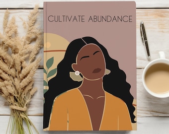 Manifestation Black Women Hardcover Journal Matte, Black Owned Shop, Cultivate Abundance