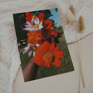Postal de ramo de flores 5x7 / Postal de fotografía / Postal de flores de jardín / Impresión de fotografía / Regalo de jardinero / Impresión colorida / Floral