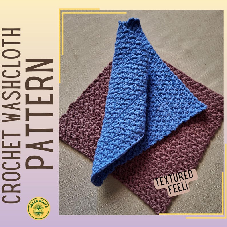 Exfolating Rags Organic Cotton Crochet Washcloth Pattern: Textured Exfoliating Rag (PDF ...