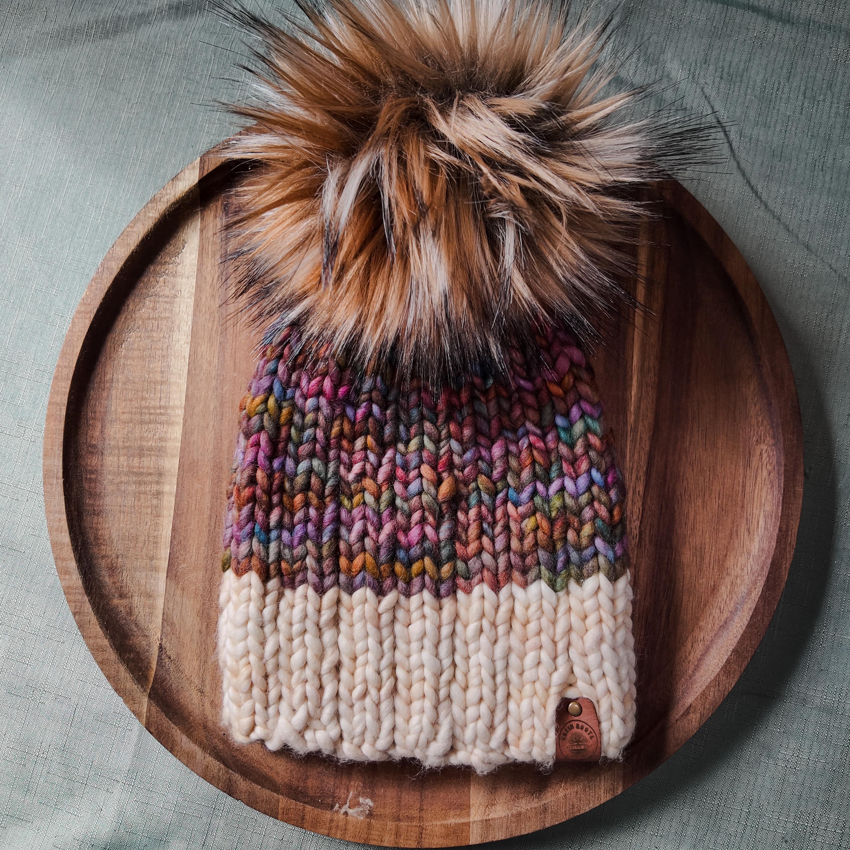 Cozy HandKnit Pom-Pom Beanie womeńs 100% Malabrigo Wool super soft Who loves purple? ? I have a beanie for you! Fiber is  main image 2