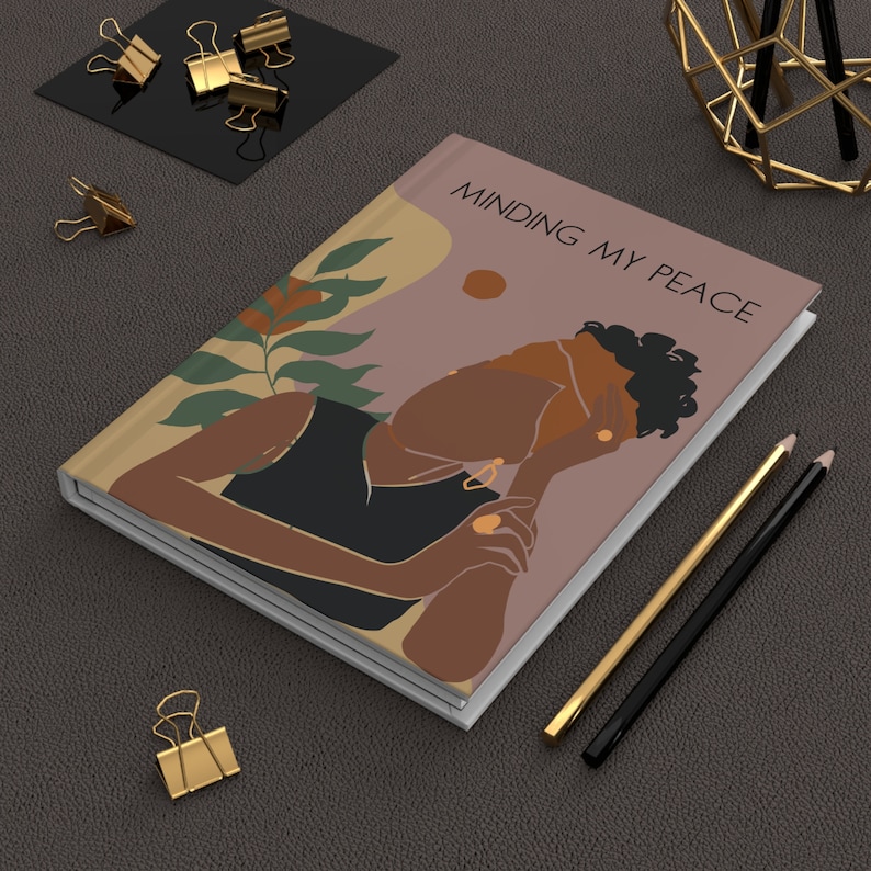 Self-Care Journal: Minding My Peace, Black Woman Art, Matte Hardcover image 9