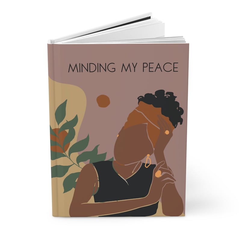 Self-Care Journal: Minding My Peace, Black Woman Art, Matte Hardcover image 4