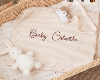 Coperta per neonati ricamata personalizzata per baby shower, coperta per neonati in cotone personalizzata con nome, ricordo per neonati, regalo di compleanno per neonati, regalo per neonati