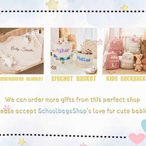 Zaino per bambini personalizzato con nome - Zaino scolastico personalizzato per bambini, zaino per bambini ricamato, regalo per il ritorno a scuola per ragazzi e ragazze immagine 2