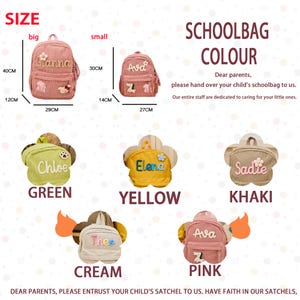 Zaino per bambini personalizzato con nome - Zaino scolastico personalizzato per bambini, zaino per bambini ricamato, regalo per il ritorno a scuola per ragazzi e ragazze immagine 6