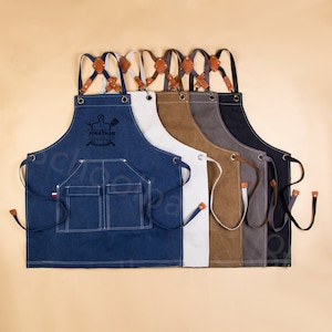 Custom Name Apron,Chef Printed Personalised Apron with pockets,apron with adjustable straps,Barbeque Apron,Custom Gift for Him,Baking Apron