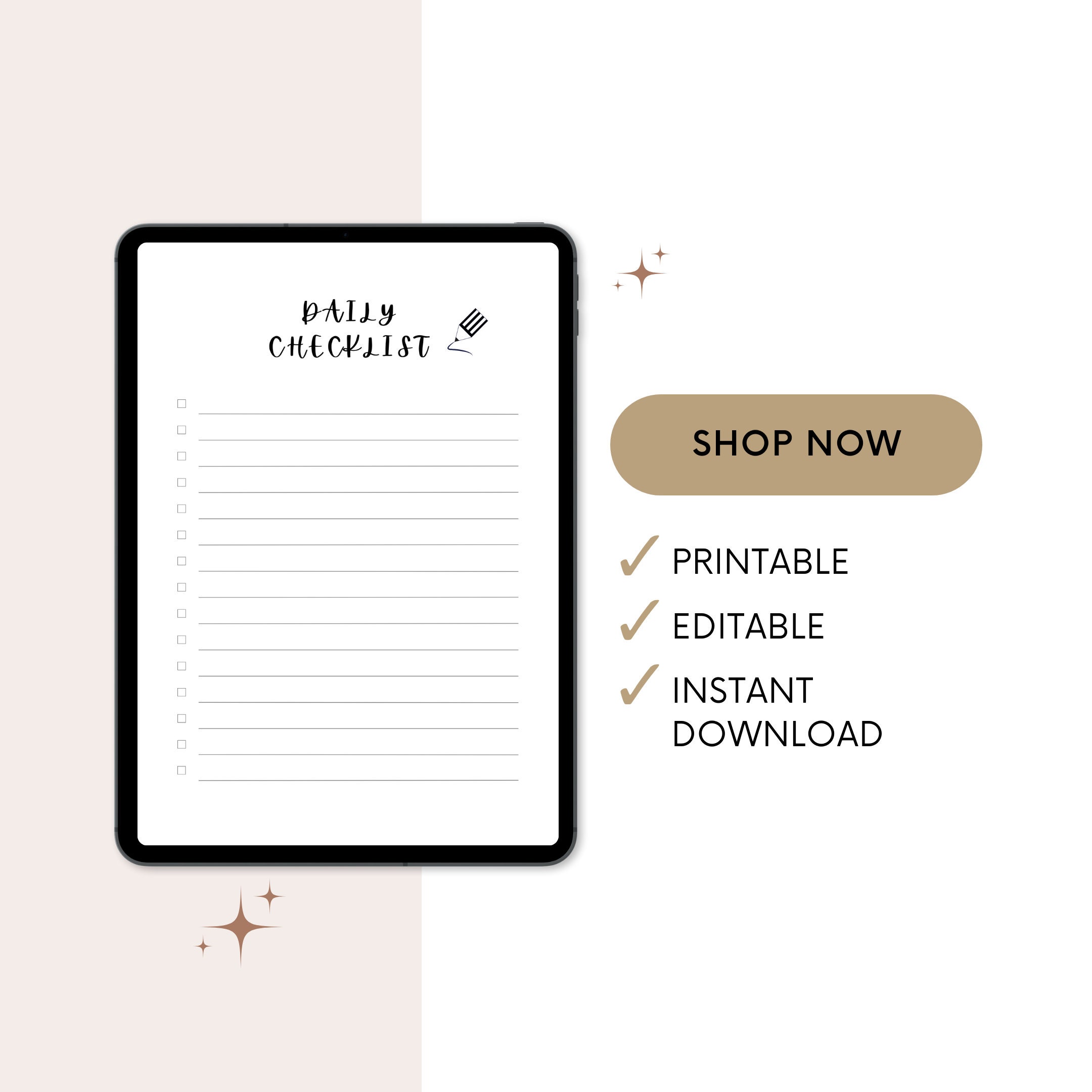 daily-checklist-printable-pdf-weekly-checklist-simple-etsy