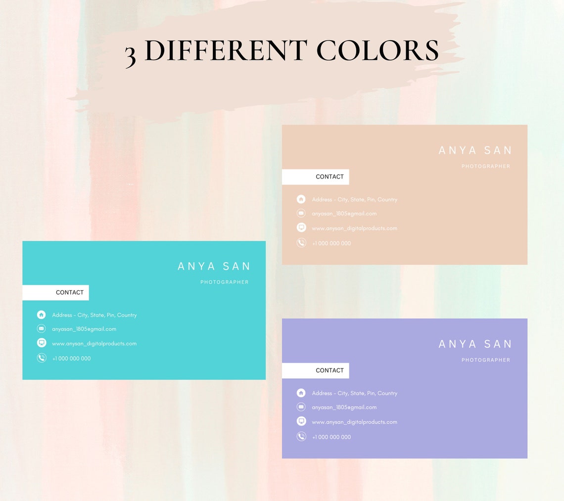 Buy Business Card Template Editable Canva Design Instant Online in