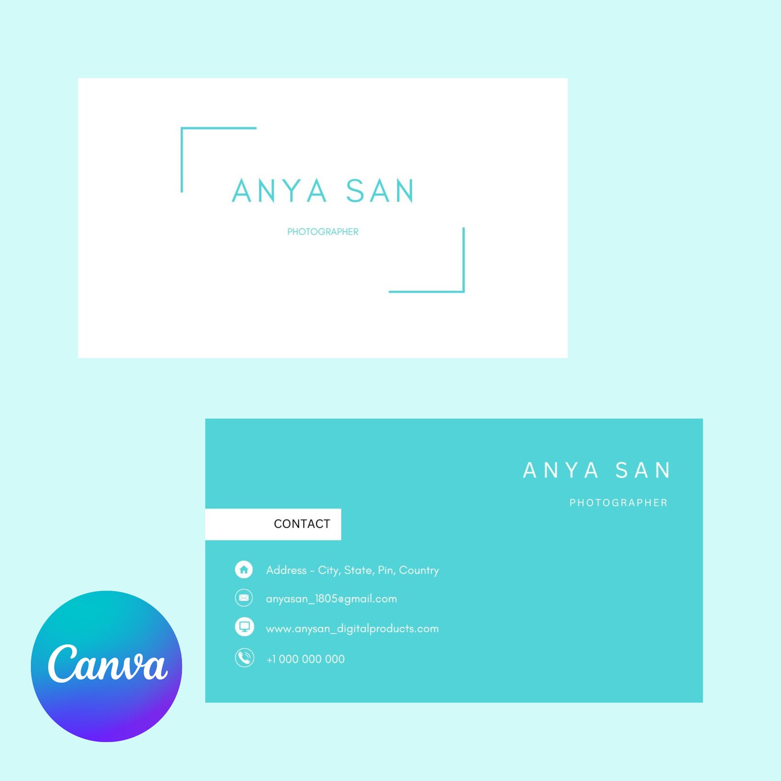 Buy Business Card Template Editable Canva Design Instant Online in India Etsy