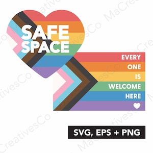 Pegatinas de la bandera del orgullo LGBT del espacio seguro (eps, svg y png) - descarga digital